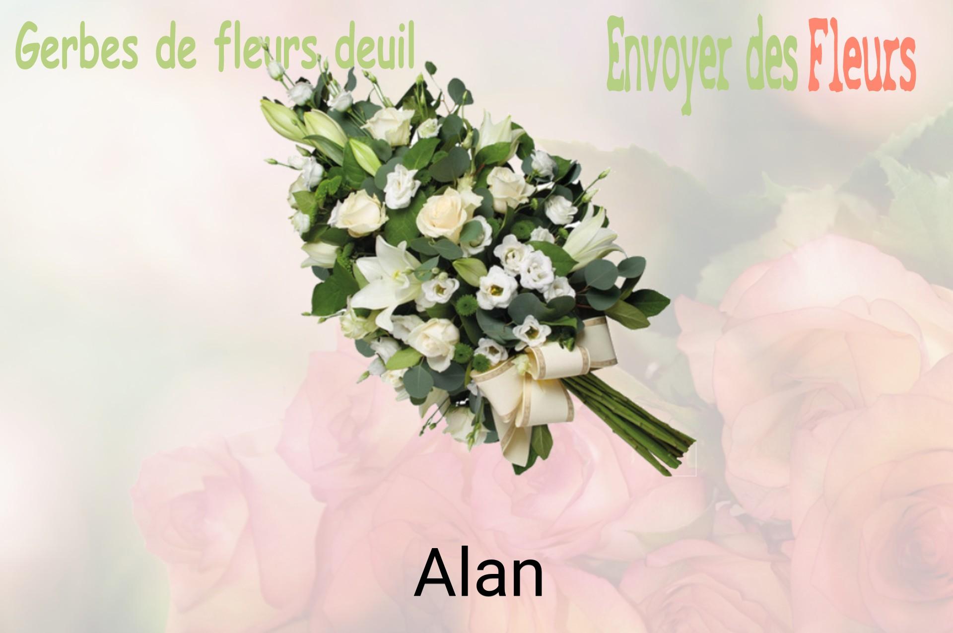 Gerbe de fleurs de deuil livrée à Alan